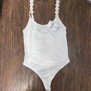 White Polka dot Bodysuit